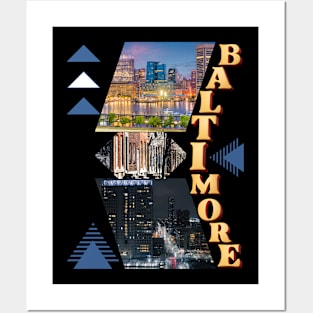 BALTIMORE CITY SKYLINE DESIGN Posters and Art